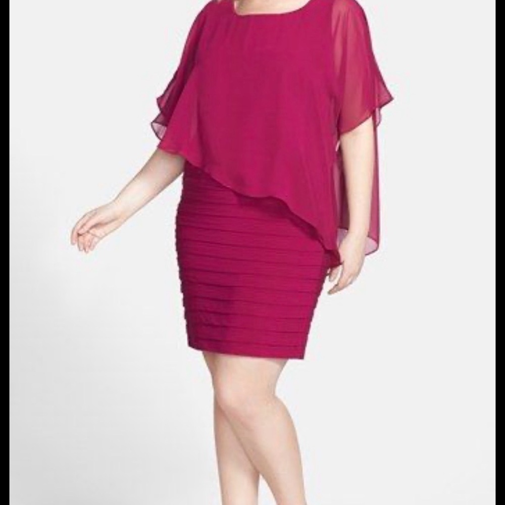 Adrianna Papell Vibrant Fuchsia Dress